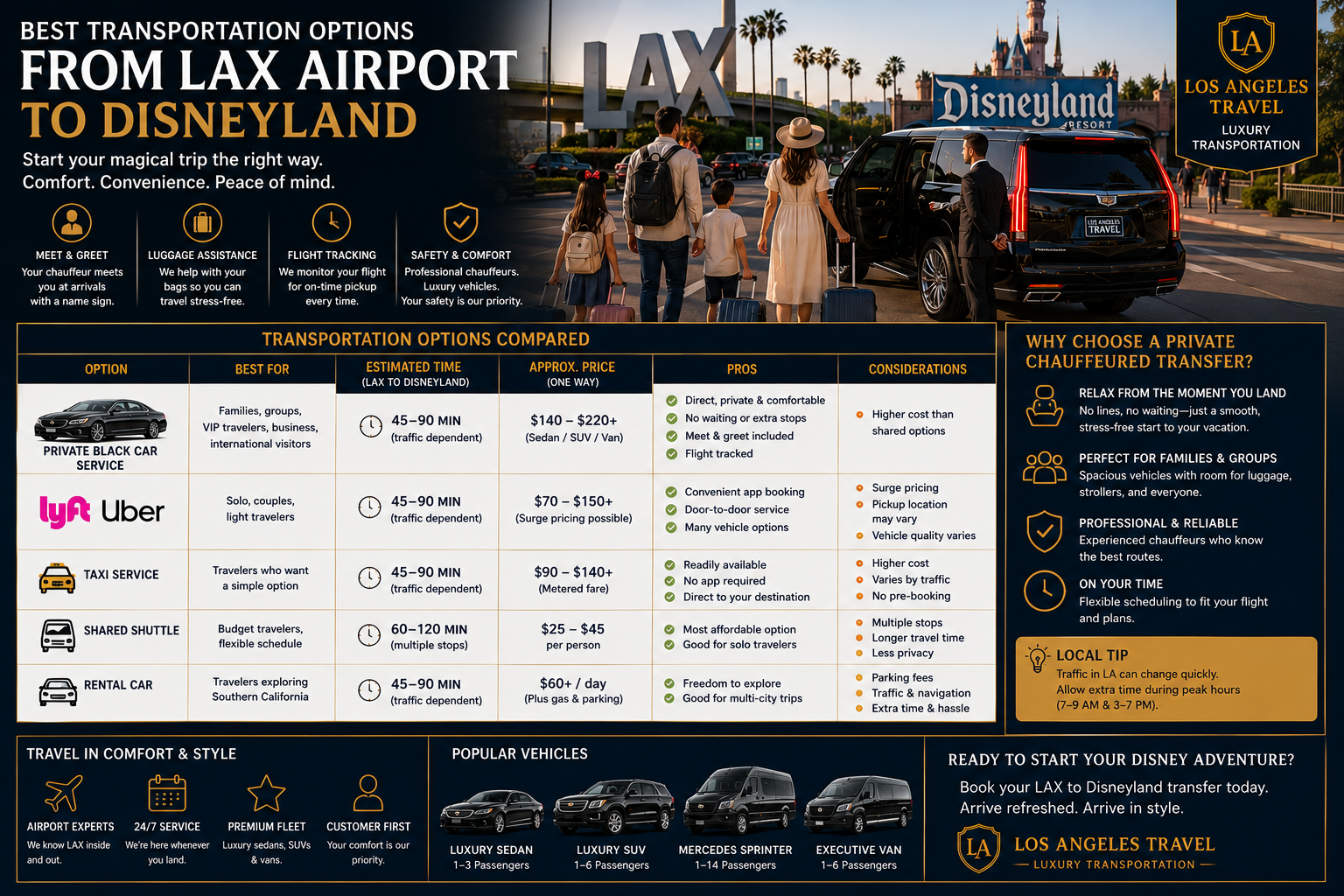 Best Transportation Options From LAX to Disneyland