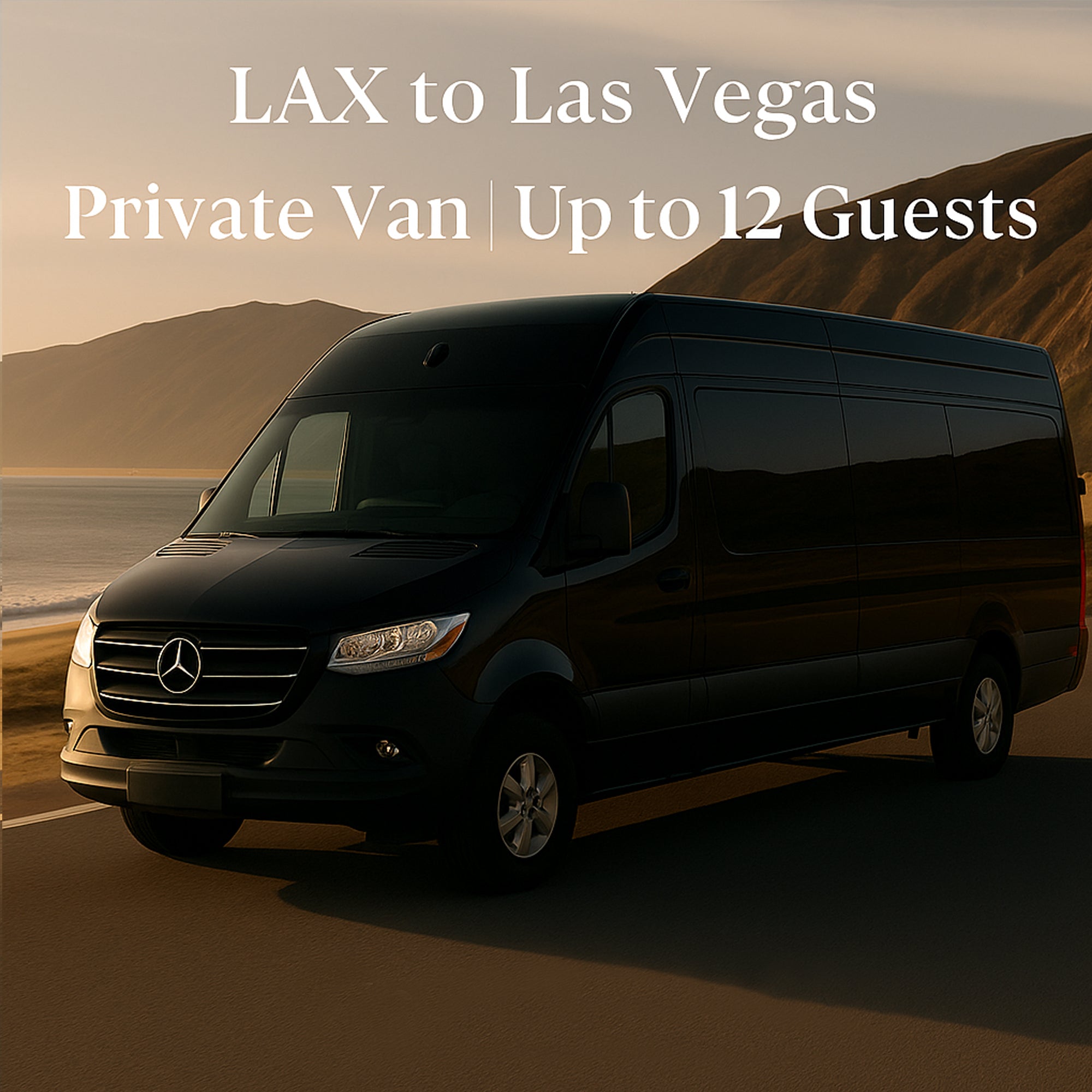 Luxury chauffeur vehicle departing LAX for private transfer to Las Vegas